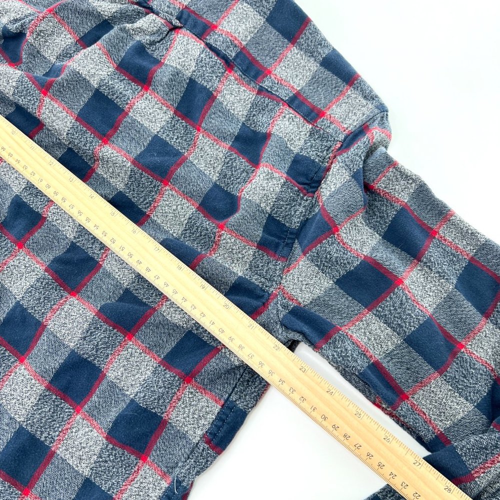 Denim & Flower Mens Large Gray Shirt Long Sleeve Button Up Slim Fit Plaid Casual - Picture 5 of 5
